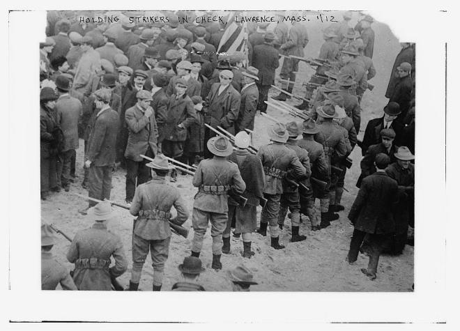 Holding strikers in check, Lawrence, Mass